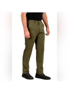 HUGO Men's Modern Fit Tom 232X Olive Wool Blend Dress Pants 34Wx32L